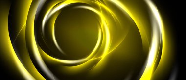 Soyut altın girdaplar, dinamik kompozisyon. Koyu arkaplan parlak eğrileri vurgular, zarif görsel etki yaratır.