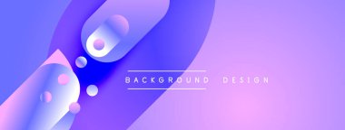 Soyut eğim arkaplanı. Mor, mavi renkler düzgün bir şekilde harmanlanır. Küreler dinamik görsel efekt yaratır. Modern tasarım ögesi.