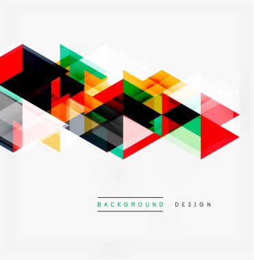 Soyut geometrik şekiller örtüşür, canlı renkli desenler yaratır. Modern tasarım elementleri dinamik görsel deneyim önerir.