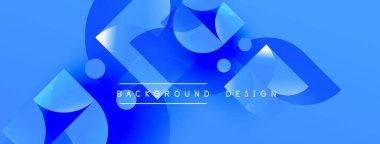 Soyut mavi şekiller dinamik görsel efekt oluşturur. Modern tasarım arka planlar, afişler, sunumlar için uygun. Parlak, canlı renkler.