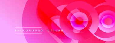 Soyut pembe dizayn özellikleri üst üste binen daireler, canlı görsel efektler yaratıyor. Dijital projeler için modern arkaplan.