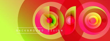 Soyut renkli çemberler örtüşüyor ve canlı bir arkaplan oluşturuyor. Gradyan renkler harmanlanır ve dinamik görsel kompozisyon oluşturur. Modern tasarım ögesi.