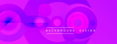 Soyut mor tasarım, üst üste binen daireler oluşturarak, canlı bir değişim etkisi yaratır. Metin arka plan tasarımı okur. Modern, minimalist estetik.