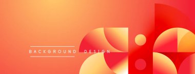 Soyut eğim arkaplanı. Turuncu, kırmızı renkler düzgün bir şekilde harmanlanır. Dairesel şekiller, dinamik görsel efektler yaratır. Metin arkaplan tasarımı okur.