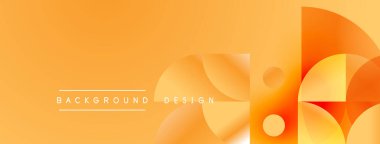 Soyut turuncu arka plan. Geometrik şekiller modern tasarımı oluşturur. Gradyan etkisi derinlik ve görsel ilgi ekler. Metin arkaplan tasarımı okur.