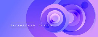 Soyut mor tasarım eşmerkezli daireler içerir. Gradyan arka plan derinlik yaratır, modern estetik. Metin arkaplan tasarımı okur.