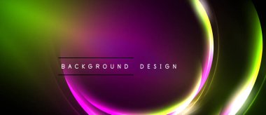 Soyut, enerjik bir arkaplan. Renkler karışıp dinamik eğriler oluşturuyor. Metin, arkaplan tasarımının oval biçimde merkezlendiğini okuyor. Modern, şık bir sunum.