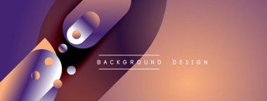 Soyut gradyan şekiller çakışıyor, dinamik görsel etki yaratıyor. Mor, turuncu renkler kompozisyona hakim. Metin arkaplan tasarımı okur.