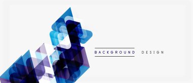 Soyut geometrik şekiller, mavi renkler, modern tasarım. Gradyan etkileri olan minimalist kompozisyon, temiz estetik..