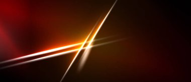 Soyut arkaplan, koyu uzaydan geçen parlak turuncu çizgilere sahiptir. Kavşaktan çıkan parlak ışık dinamik görsel efekt yaratır..