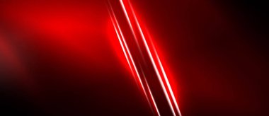 Soyut kırmızı arkaplan. Parlak çizgiler dinamik görsel efekt yaratır. Karanlık bölgeler parlak ışıkla tezat oluşturur. Basit, modern tasarım.