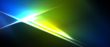 Parlak soyut ışık çizgileri merkezi noktadan yayılır. Canlı renkler harmanlanarak, dinamik görsel efekt yaratır. Koyu arkaplan aydınlığı vurgular.