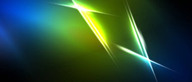 Soyut, enerjik ışık çizgileri. Mavi, yeşil, sarı renkler harmanlanır. Dinamik enerji merkezi noktadan yayılır. Yumuşak eğimler derinlik yaratır.