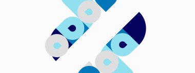 Soyut tasarım, dairesel motifleri tekrarlayan, çeşitli tonlar mavi, beyaz arkaplan. Minimalist kompozisyon modern görsel etki yaratır.