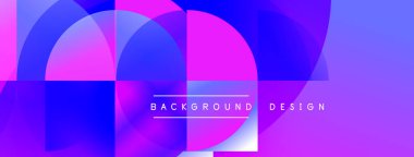 Soyut geometrik bileşim. Canlı mor, mavi renkler karışıyor, dinamik görsel efekt yaratıyor. Arka planlar için modern tasarım ögesi.