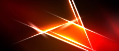 Soyut tasarım, koyu kırmızı ve siyah arkaplan ile kesişen parlak çizgilere sahiptir. Canlı enerji merkezi noktadan yayılır.