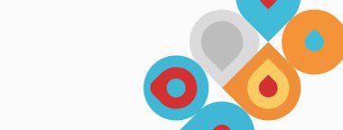 Soyut renkli şekiller çakışıyor. Çemberler, kareler, yumuşak renkler modern tasarım yaratır. Minimalist estetik, temiz çizgiler, parlak palet.