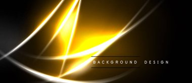 Soyut altın çizgiler dinamik ve parlak bir etki yaratır. Koyu arkaplan parlak enerjiyi, modern tasarım elementini vurgular.