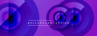 Soyut mor tasarım eşmerkezli daireler, gradyanlar içerir. Metin arka plan tasarımı okur. Modern, dinamik görsel kompozisyon.