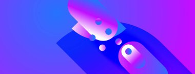 Soyut şekiller canlı mor, mavi renkleri harmanlıyor. Sıvı formları hareket ve derinliği gösteriyor. Modern tasarım enerjiyi, yeniliği çağrıştırıyor.