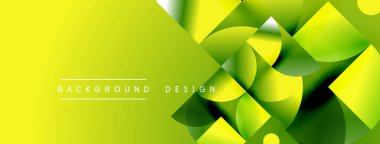 Soyut sarı yeşil eğimli arkaplan. Geometrik şekiller, dinamik görsel efekt oluşturur. Modern tasarım elemanları.