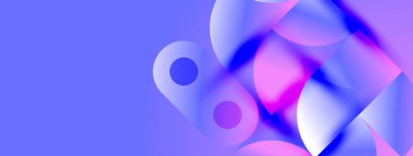 Soyut sıvı şekilleri, canlı maviler, pembeler dinamik bileşimler yaratır. Yumuşak eğimler hareket ve derinlik olduğunu gösteriyor. Modern tasarım ögesi.