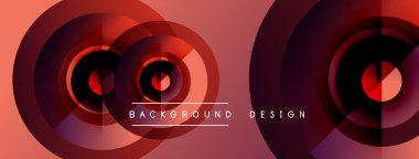 Soyut geometrik tasarım. Eşmerkezli daireler, kırmızı renkler, modern estetik. Minimalist bileşim, uygun arkaplan ögesi.