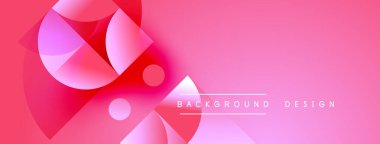 Soyut pembe tasarım, üst üste binen daireler, gradyanlar. Modern estetik, canlı renkler, basit kompozisyon. Arkaplan ögeleri dinamik görsel oluşturur.