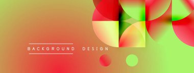 Soyut, enerjik bir arkaplan. Üst üste binen daireler dinamik görsel efekt yaratır. Gradyan renkler düzgün bir şekilde harmanlanarak modern estetik sunuyor.