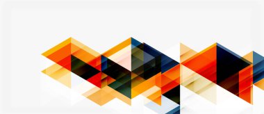 Soyut geometrik şekiller çakışıyor, dinamik görsel desen oluşturuyor. Turuncu, sarı, siyah renkler beyaz arkaplana hükmediyor. Modern tasarım ögesi.