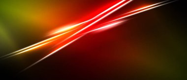 Soyut enerji hatları, canlı renklerin karışımı. Kırmızı, turuncu, sarı gradyanlar dinamik görsel etki yaratır. Koyu arkaplan aydınlığı vurgular.