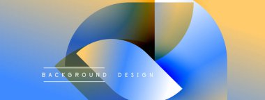 Soyut akışkan şekiller harmanlanarak, canlı bir arkaplan oluşturur. Mavi, turuncu renkler dizaynın baskın renkleri, hareket ve enerji.