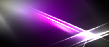 Soyut arkaplan parlak mor, beyaz ışık çizgilerine sahiptir. Dramatik karşıtlık modern görsel etki yaratır. Minimalist tasarım.