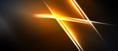 Soyut çizgiler kesişiyor, koyu arkaplanda parlak turuncu ışıltı yaratıyor. Minimalist tasarım enerji, hız ve modern estetiği çağrıştırıyor.