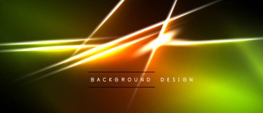 Soyut neon hatları enerjik enerji yaratır. Renkler karışıyor, dinamik arkaplan tasarımı oluşturuyor. Parlak aydınlatma, karanlık uzaya zıt düşer.