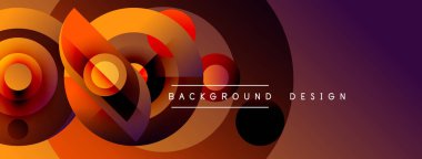 Soyut turuncu, mor katmanlar dinamik dairesel tasarım yaratır. Gradyan renkler harmanlanır, modern arkaplan dokusu oluşturulur.