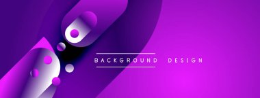 Soyut mor arkaplan. Dinamik şekiller üst üste biniyor ve modern görsel efektler yaratıyor. Renkler derinlik ve doku ekler. Minimalist tasarım.