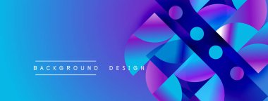 Soyut enerjik tasarım akış şekilleri, gradyanlar. Mavi, mor renkler kompozisyona hakim. Modern estetik, dinamik görsel etki.