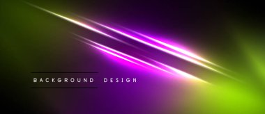 Soyut neon çizgileri canlı bir değişim etkisi yaratır. Koyu arkaplan parlak renkleri, modern tasarım ögesini vurgular.