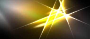 Koyu arkaplanda parlak sarı ışık çizgileri var. Yoğun ışık yayar, dinamik görsel efekt yaratır. Enerji, güç, aydınlanma mevcut.