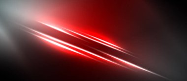 Siyah arkaplan üzerinde soyut kırmızı çizgiler. Dinamik kompozisyon, parlak aydınlatma, modern tasarım. Yumuşak gradyanlar görsel ilgi yaratır.