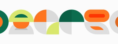 Retro tasarım özellikleri üst üste biniyor, canlı renk blokları oluşturuyor. Minimalist estetik, modern geometrik desen.