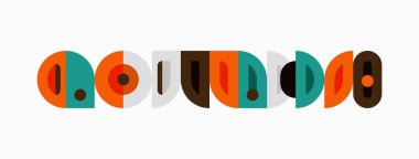 Retro tasarımı yatay olarak düzenlenmiş renkli geometrik şekillere sahiptir. Minimalist stil, orta çağ modern estetiğini çağrıştırıyor. Basit, cesur formlar..