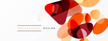 Soyut şekiller örtüşüyor, canlı renk değişimleri yaratıyor. Sıcak tonlarda dizayn hakim. Enerjiyi ve modernliği işaret ediyor. Mevcut en küçük metin.