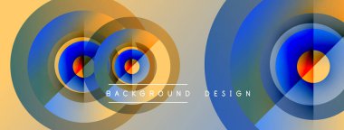 Soyut daireler örtüşüyor, canlı renk eğimleri yaratıyor. Arkaplan metni arkaplan tasarımı okur. Modern, dinamik görsel kompozisyon.