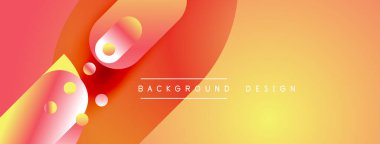 Soyut eğim arkaplanı. Turuncu, pembe, sarı renkler düzgün bir şekilde harmanlanır. Çemberler dinamik görsel efekt yaratır. Modern tasarım ögesi.