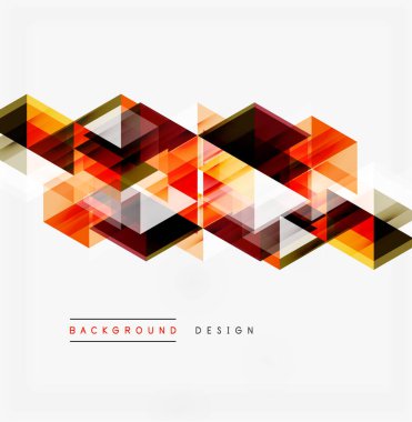 Soyut geometrik desen. Turuncu, kırmızı, siyah üçgenler üst üste binerek dinamik görsel doku oluşturuyor. Minimalist tasarım uygun arka planlar.
