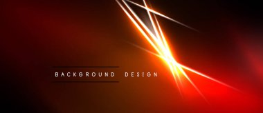 Koyu kırmızı arka plan, merkezi noktadan yayılan parlak turuncu ışık çizgilerini gösteriyor. Metin arka plan tasarımı okur. Basit, modern estetik..