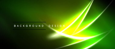 Parlak yeşil soyut arka plan. Dinamik çizgiler ışıltılı bir etki yaratır. Dijital projeler için modern tasarım ögesi.