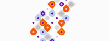 Soyut şablon renkli daireler, farklı boyutlar, çapraz düzenleme içerir. Minimalist tasarım modern estetiği çağrıştırıyor..